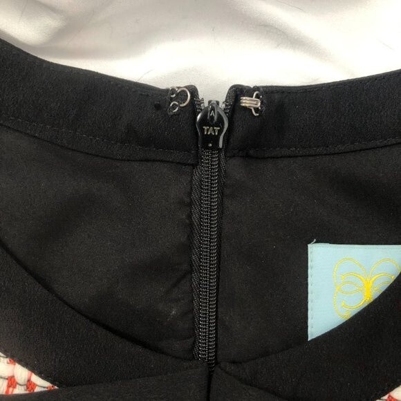 CeCe Women's Woven Short Sleeve‎ Retro Knee Length Preppy Shift Dress Size 6 - Picture 12 of 14